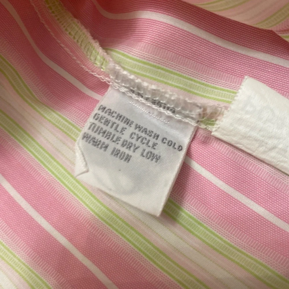 Foxcroft Non-Iron fitted stretch striped button up shirt Size 10 - Picture 12 of 15